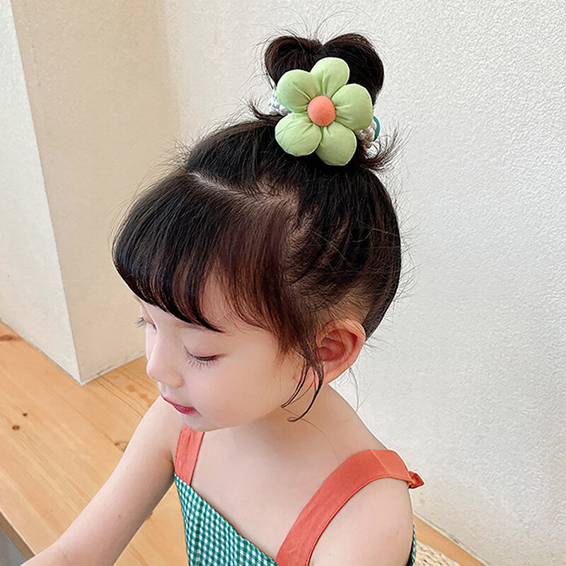 Menina Haircircle bonito pérola flor cabelo elástico corda moda Hairbands princesa Haircircle ChildrenHair acessórios