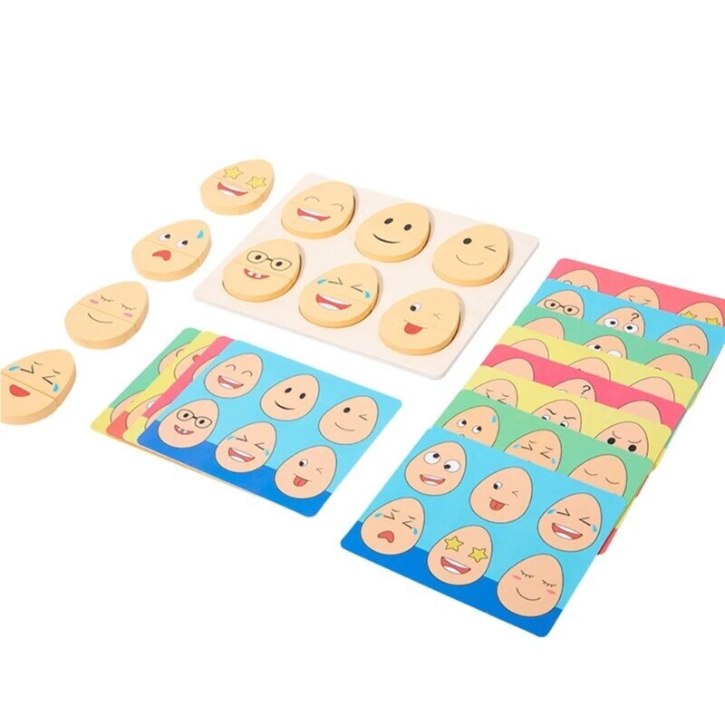 Cartoon Expression Matching Game Cognition Toy para crianças Coordenação mão-olho 1560