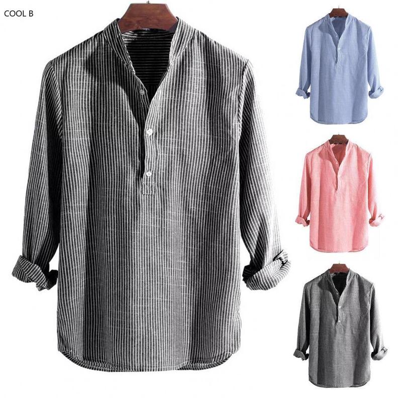 Kemeja Bergaris untuk Pakaian Pria Kamisol Homme Camisas De Hombre Ropa Hombre Camisa Masculina Blus Vintage Roupas Masculinas