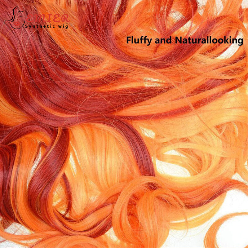 Emier-peruca sintética de onda corporal para mulheres, perucas cosplay, perucas sintéticas, perucas cinzentas, fibra química, 24"