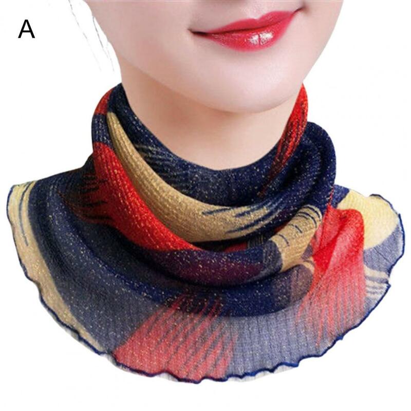 여성용 머리띠 찢어짐 방지 목 보호대 커버, 세척 가능한 바람 방지 유용한 인쇄 얇은 머리 스카프