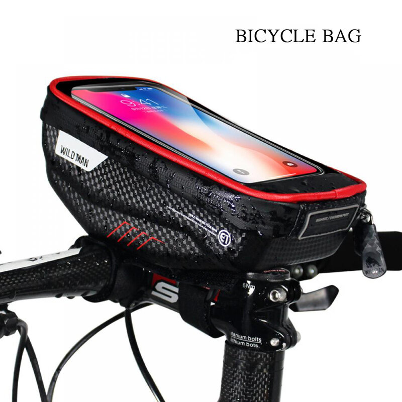 Bolsa de tubo frontal para cuadro de bicicleta, alforja impermeable de Pu + Eva para manillar de bicicleta de montaña, accesorios para Scooter