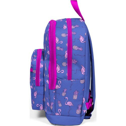 Coral High School Pack Lavender Colored Flamingo Patterned 3-compartment