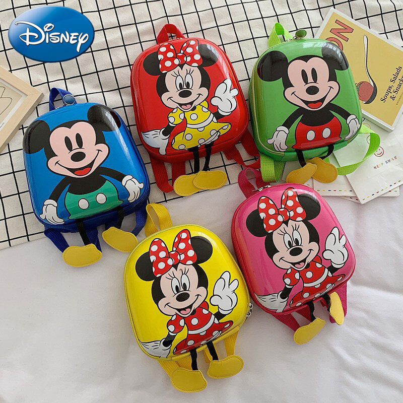 Disney Cartoon Mickey School Bag para Crianças, Minnie Mochilas de Alta Qualidade, Bonito Eggshell Mochilas, Kindergarten Boys and Girls, Baby