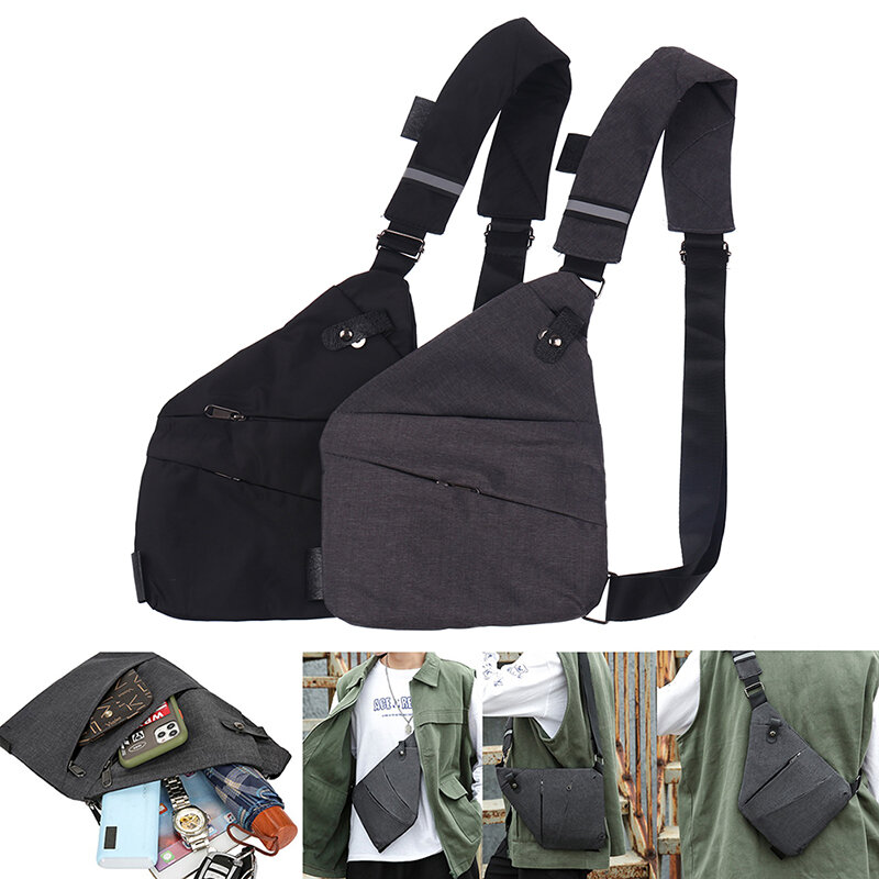 2022 Brand Men Travel Business Fino Bag Burglarproof Shoulder Bag Holster Anti Theft Security Strap Digital Storage Chest Bags
