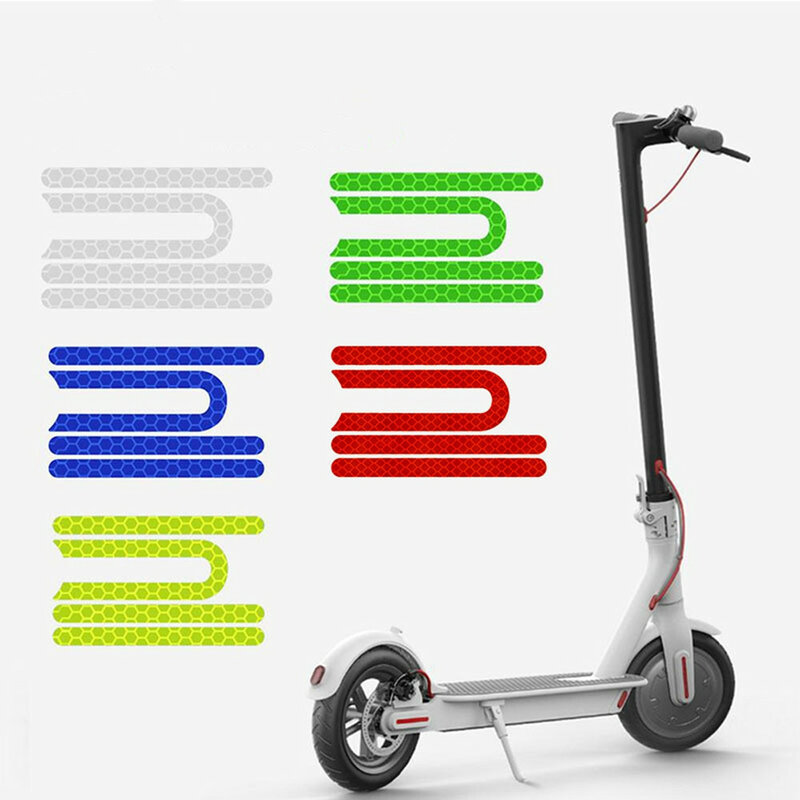 4PCS Scooter Reflective Sticker Set Front Rear Wheel Protective Safety Warning Stickers for Xiaomi Mijia M365 Scooter Accessory