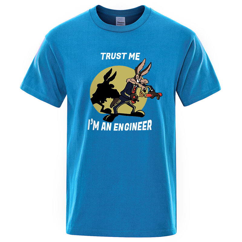 Believe Me,I Am A Men 'S Engineer T-เสื้อ,hua เก่าสไตล์ T-เสื้อรอบคอวิศวกรรม T-เสื้อ