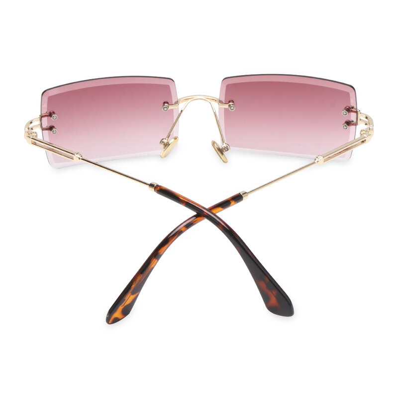 Óculos de sol retro uv400 sem aro frameless óculos de sol para mulher vintage óculos de sol retângulo