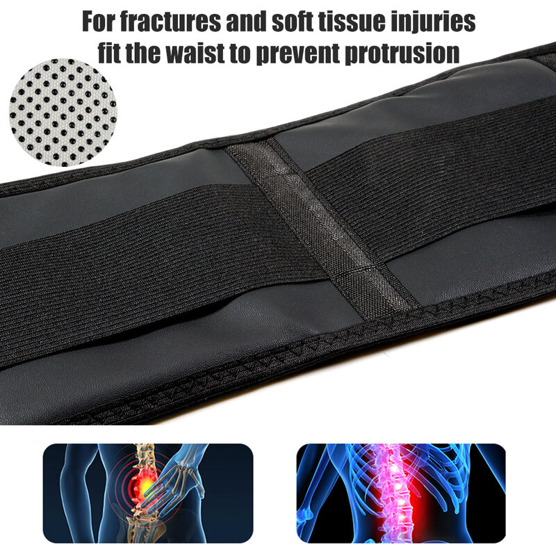 Tcare-Cinturón de soporte de cintura ajustable, banda de masaje Lumbar de turmalina, terapia magnética de autocalentamiento, para el cuidado de la salud
