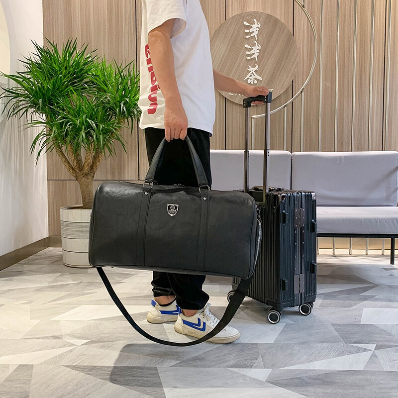 YILIAN-Bolso de viaje de cuero suave para hombre y mujer, bolsa de equipaje de alta textura, mochila de fitness de gran capacidad, novedad de 2022