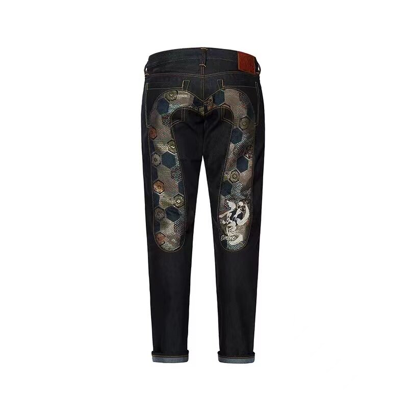 Pantalones vaqueros con estampado de gaviota pequeña para hombre, Jeans largos y rectos de alta calidad, estilo Hip Hop, patrón bordado, novedad de 2022