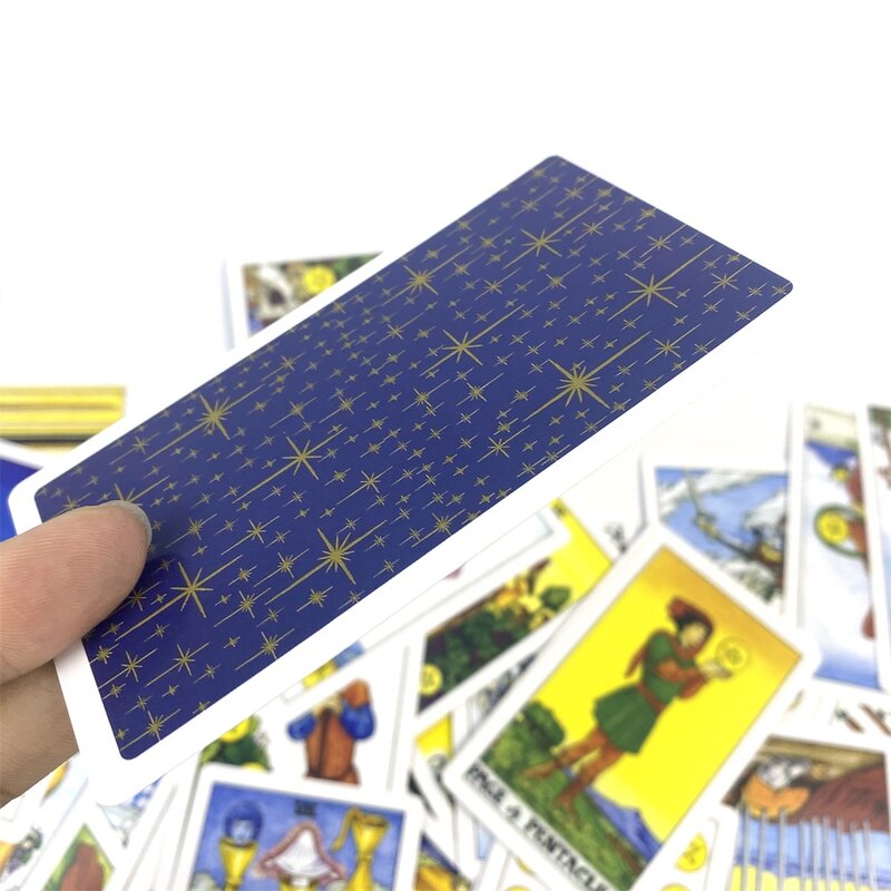 초보자용 고품질 대형 타로 카드, 가이드북 보드 게임 데크 점술 도구, 예측용 12x7cm, 259g
