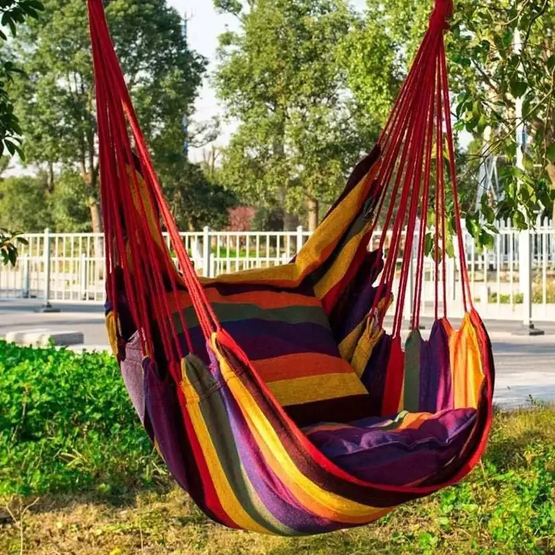 Huśtawka hamak płótno hamak 200KG nośna ogrodowa ganek plaża Camping Travel dormitorium wiszące krzesło