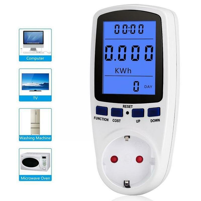 Duitse Plug Ac Power Meter Digitale Voltage Wattmeter Monitor Analyzer Backlight Energie Watt Elektriciteit Verbruik M U1C0