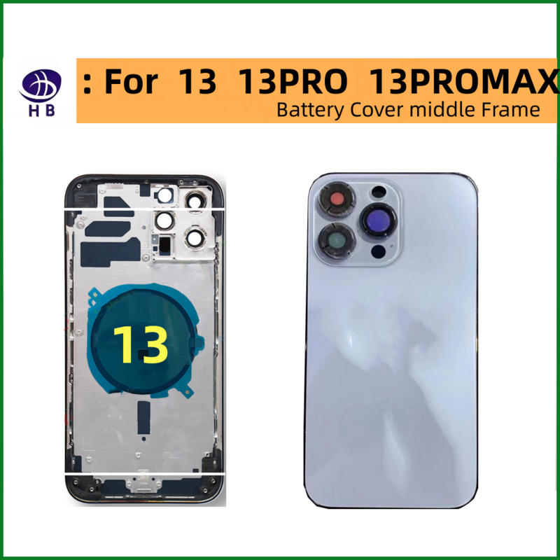 Cubierta trasera de batería para teléfono móvil iPhone, carcasa de Marco medio y cristal trasero sim, para modelos X, XS, XSMAX, XR, 11 Pro Max, 12 PRO MAX, 13 PRO MAX, 10 unidades