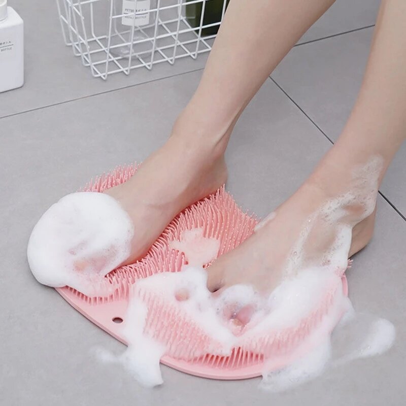 Spazzola per il lavaggio dei piedi strofinare la schiena con spazzola a ventosa strumento per il bagno tappetino per massaggio ai piedi tappetino per massaggio doccia tappetino da bagno esfoliante