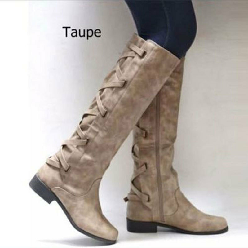 2022 Autumn and Winter New Foreign Trade Popular In Europe and America Perennial Spot High Tube Side Zipper Women's Boots