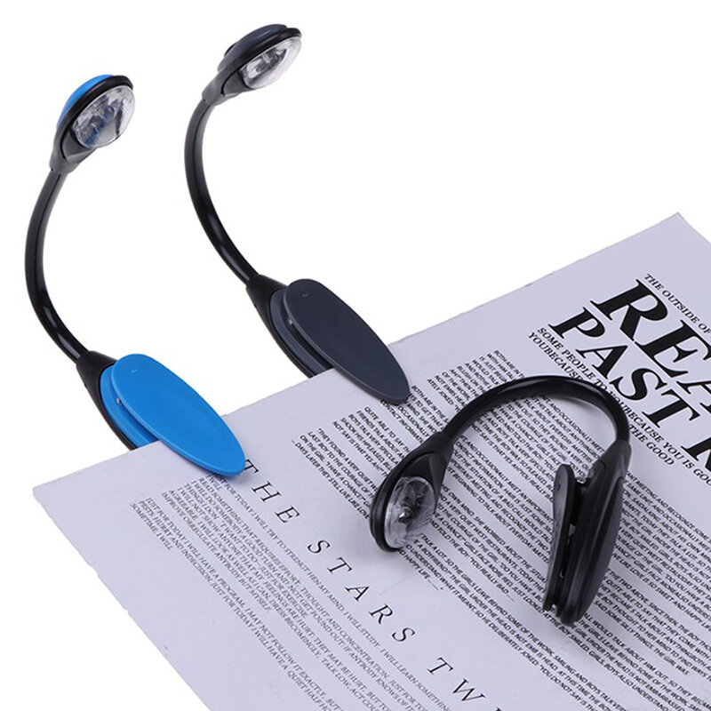 1 x 테이블 램프 책 독서 클립 램프 검은 배터리 충전 유연한 LED 눈 보호 독서 밤 램프 미니 휴대용 램프