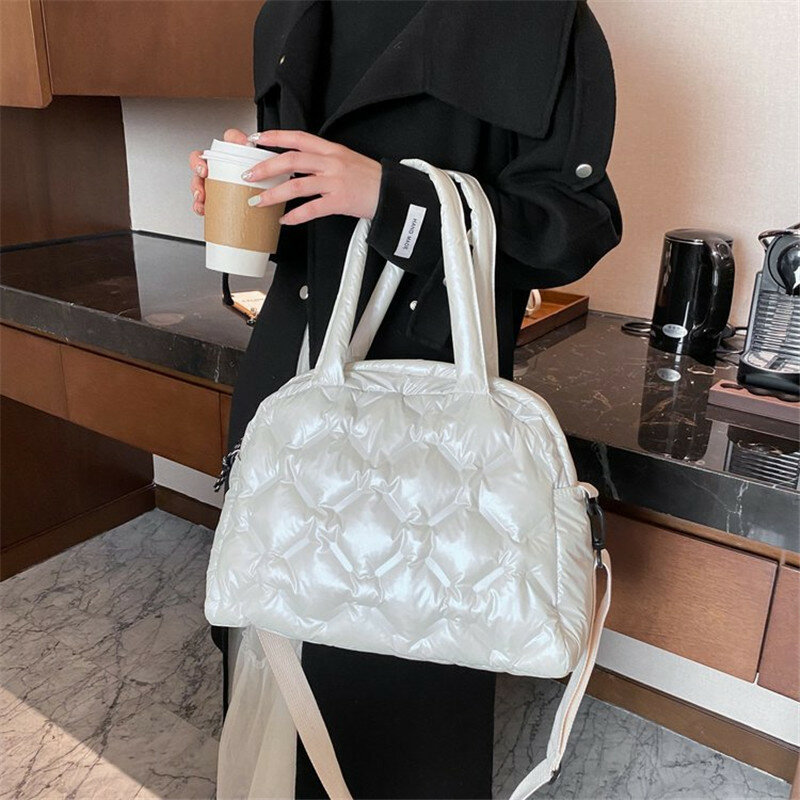 2023 Popular Bags Down Bags Female Autumn  Winter New Fashion Space Cotton Large-Capacity Lazy Portable Shoulder Messenger Bag