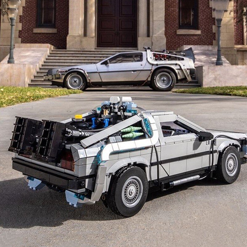 Back To The Future DeLoreaned Racing Car DMC-12 Time Machine 10300 Creative Expert Moc Brick Technical Model Building Blocks Toy