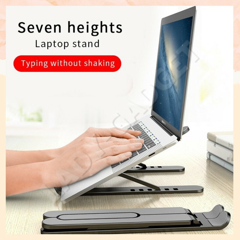 접이식 노트북 스탠드 홀더 휴대용 플랫폼 방열 냉각 디자인 조절 가능한 높이 미끄럼 방지 패드