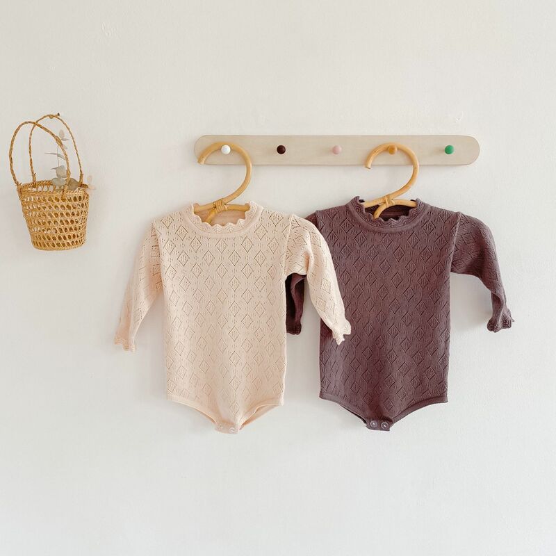 0-2Y wiosna jesień zestaw ubrań dla dzieci maluch dziewczynka Casual Knitt z długim rękawem topy Baby Romper noworodka Baby Boy stroje