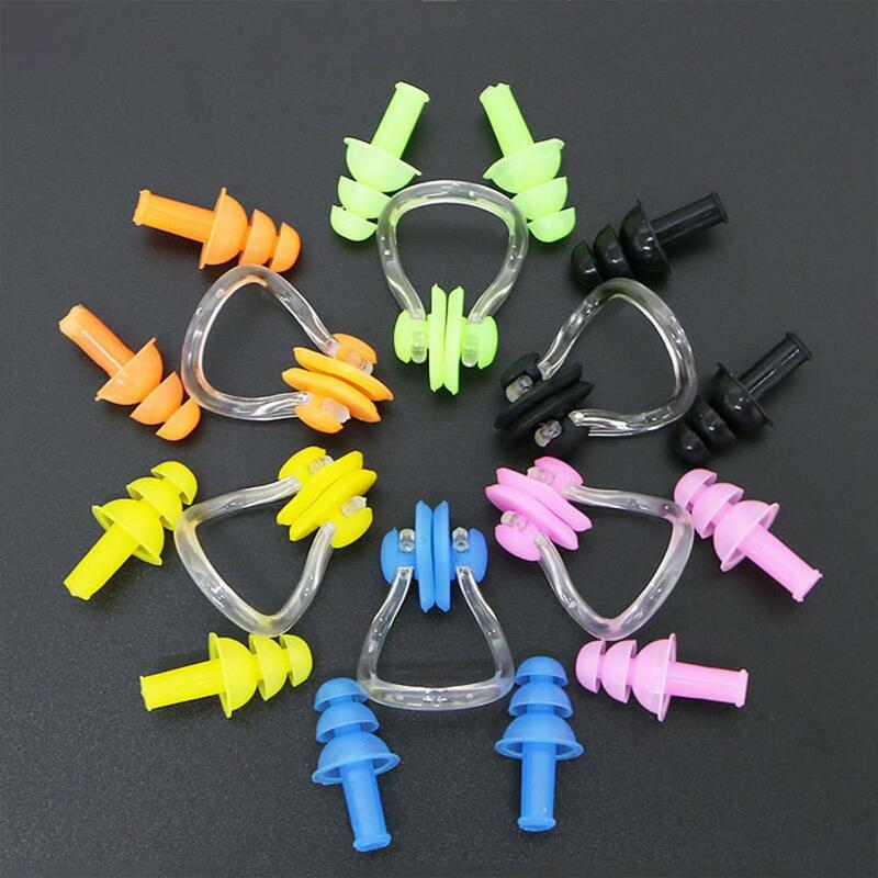 Dropshipping!!1 Set Earplugs Nose Clip Set Protective Safe Anti-fade Professional Swimming Earplugs Kit for Diving