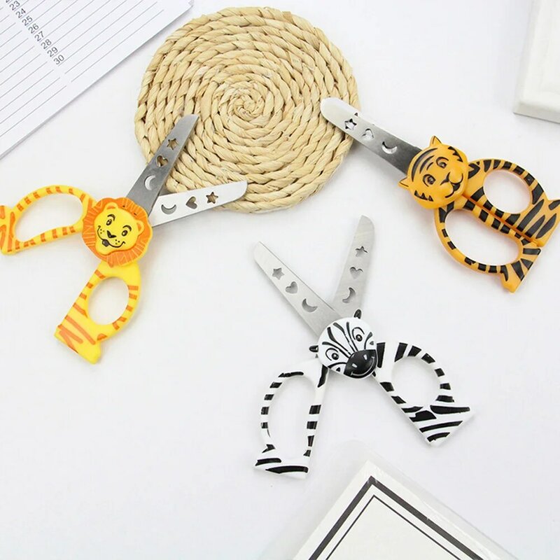 3pcs Safety Scissors Animal Useful Portable Paper Cutters for School DIY