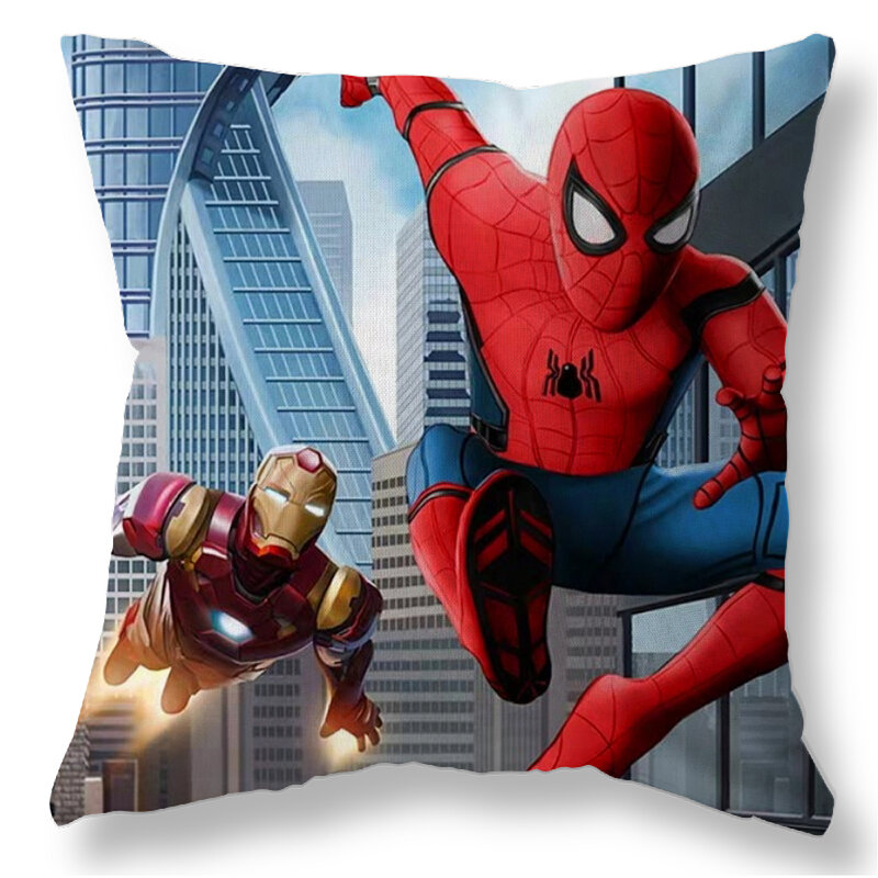 Disney Avengers federa per cuscino fodera per cuscino decorativo Spiderman Captain America Cartoon regalo per bambini 40x40cm