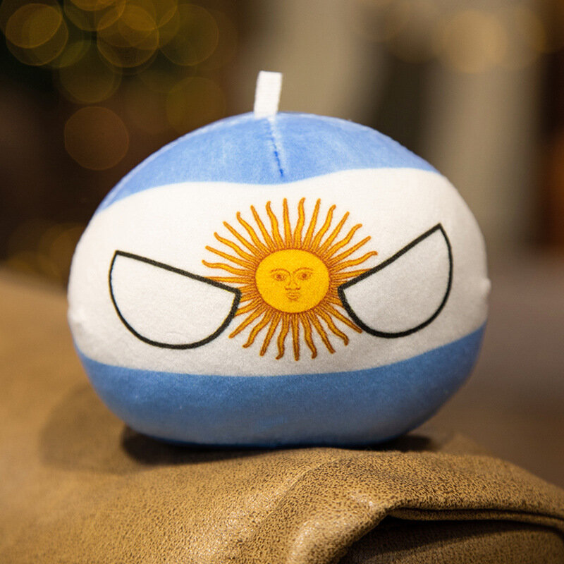 52 gaya 10cm bola Negara mainan mewah Polandball liontin bola bendera negara hadiah untuk anak-anak Argentina Countryball boneka