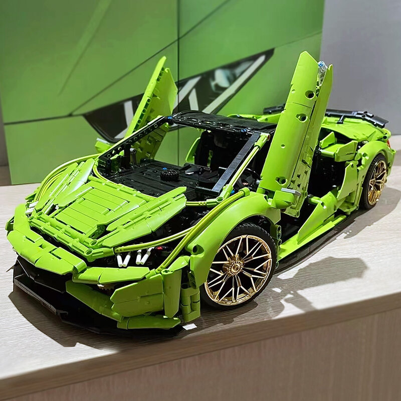 크리에이터 전문가 하이테크 Lamborghinis 스포츠 레이싱 카 3558 Pcs RSR GTE SUV Moc 모듈러 빌딩 블록 벽돌 모델 완구 소년