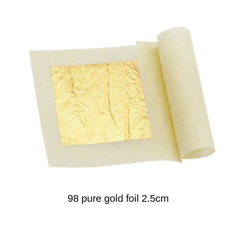 Feuille d'or pur 24k, 98% de densité d'or, Statue de bouddha éclairante, décoration d'assiette en papier doré