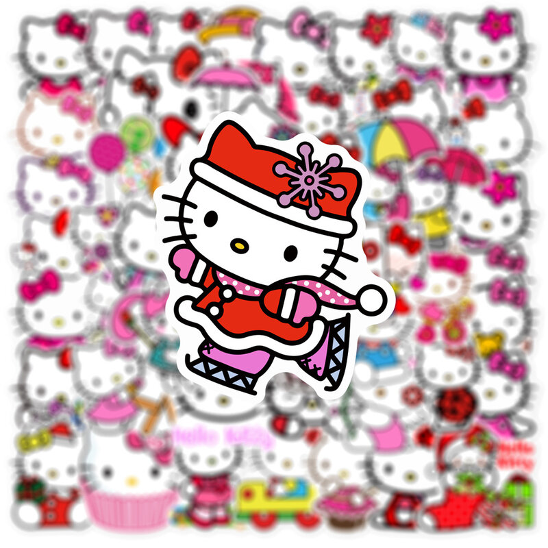 Sanrio-pegatinas de dibujos animados de Hello Kitty para niños, calcomanías de Anime de 10/30/50 piezas, decoración de teléfono, portátil, Juguetes