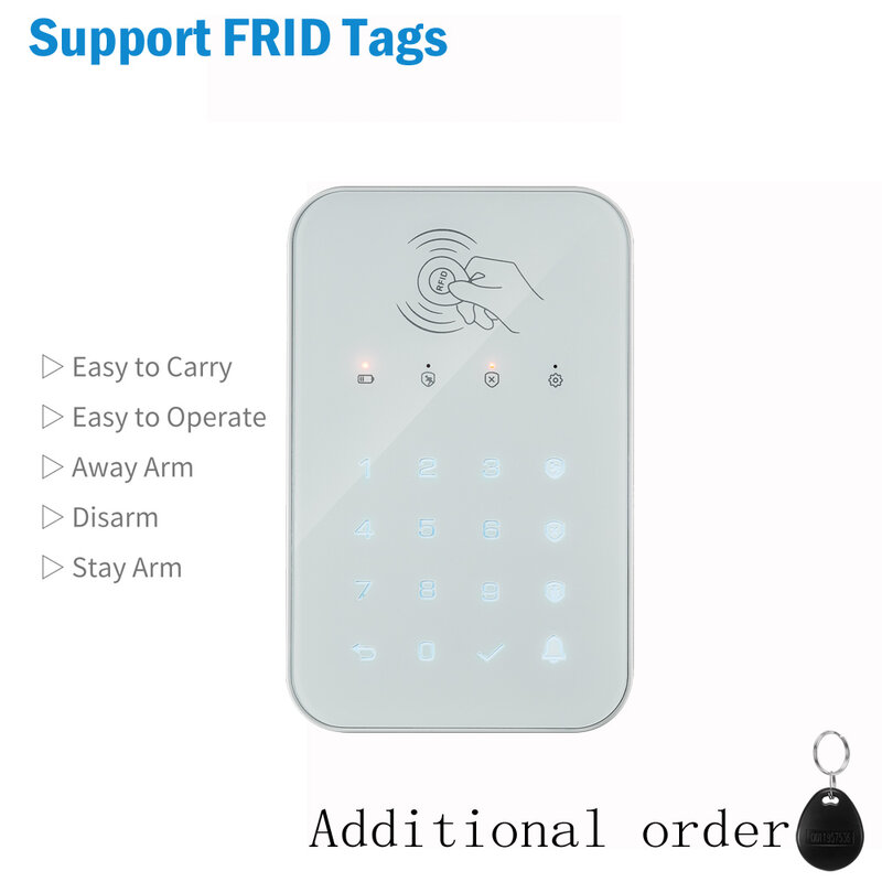 Keypad Kartu RFID Keyboard Nirkabel Sistem Alarm Gsm untuk Panel Kontrol Host Alarm Pencuri 433Mhz PG103 107 W2B W3B W7B G30 G50