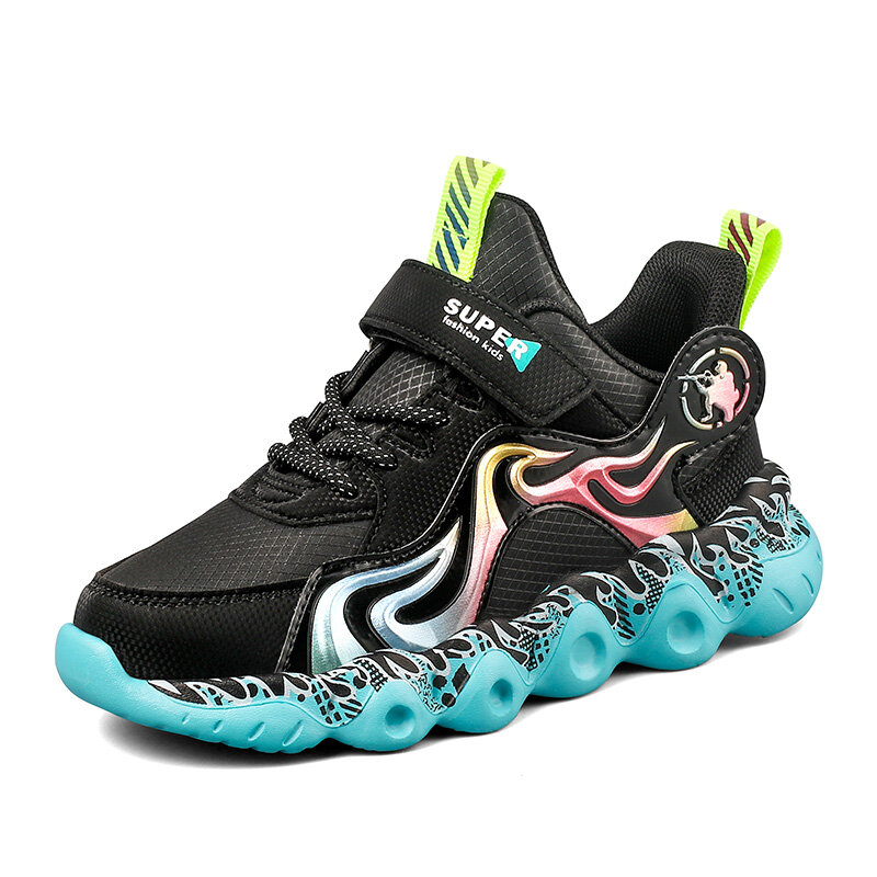 Kids Sport Shoes Children Casual Walking Sneaker Breathable Fashion Tenis Infantil Zapatilla Lightweight Hook & Loop Size 28-39