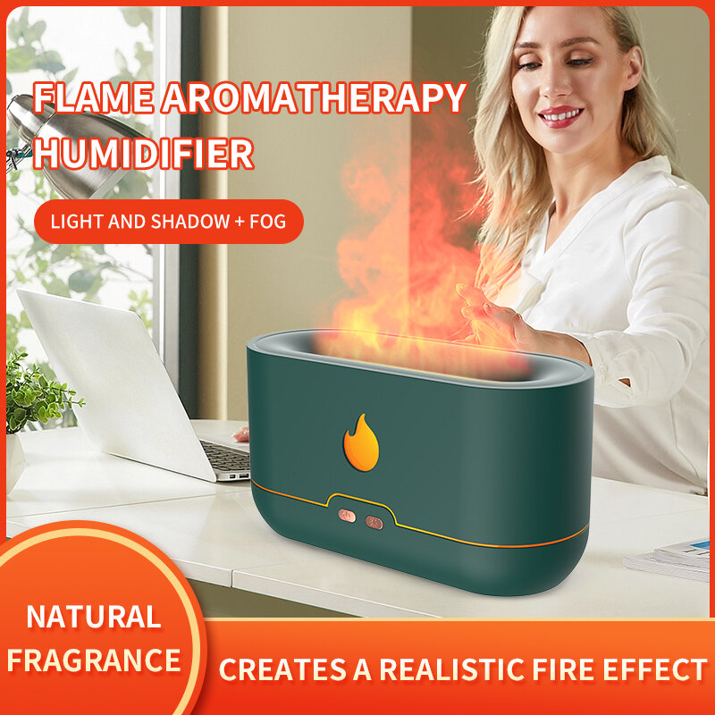 Flame Aroma Diffuser Air Humidifier Ultrasonic Flame Humidifier Cool Mist Maker Fogger Essential Oil Lamp Difusor Fragrance Home