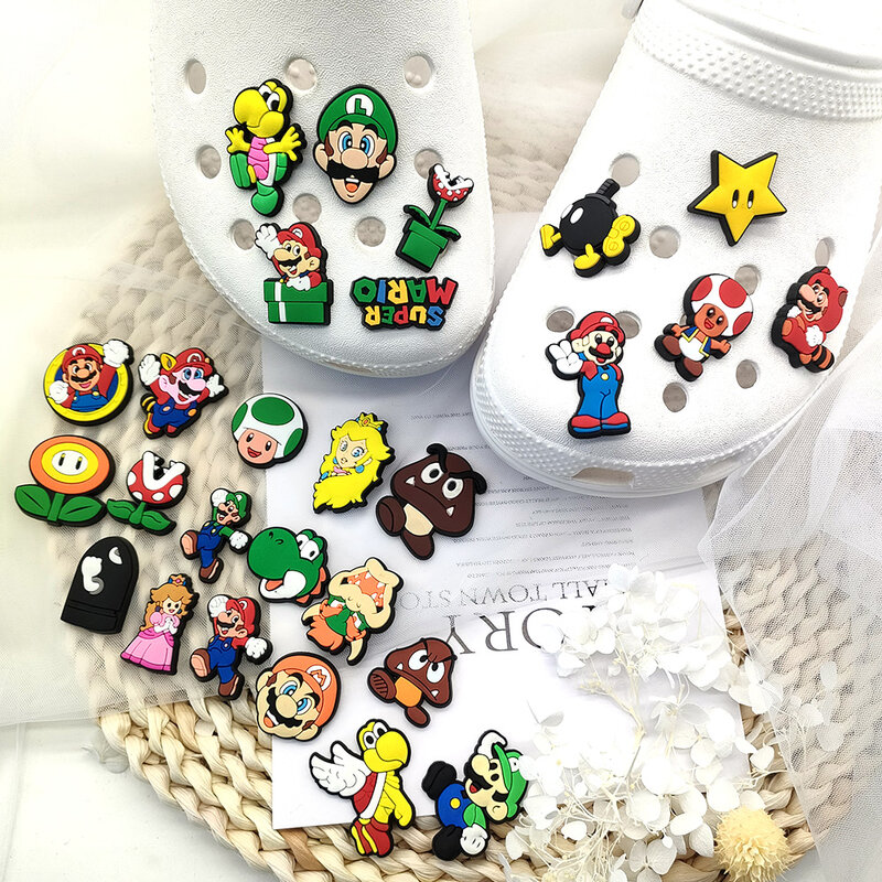 27 sztuk słynna klasyczna gra cartoon sandały z pcw ozdoby do butów akcesoria dla Croc Jibz Charms butów dziewczyny kid prezenty jibz