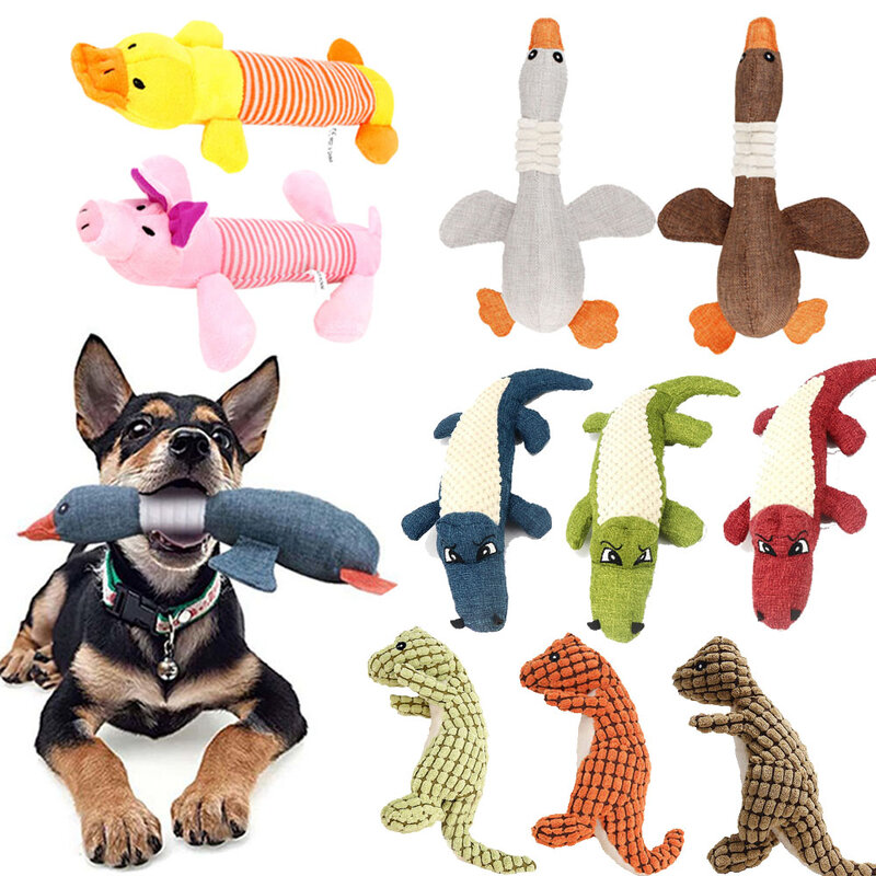 Mallard Duck Dog Toy para perros masticadores agresivos, juguetes de entrenamiento de rompecabezas de ganso salvaje chirriante, juguete suave para masticar con chirriador