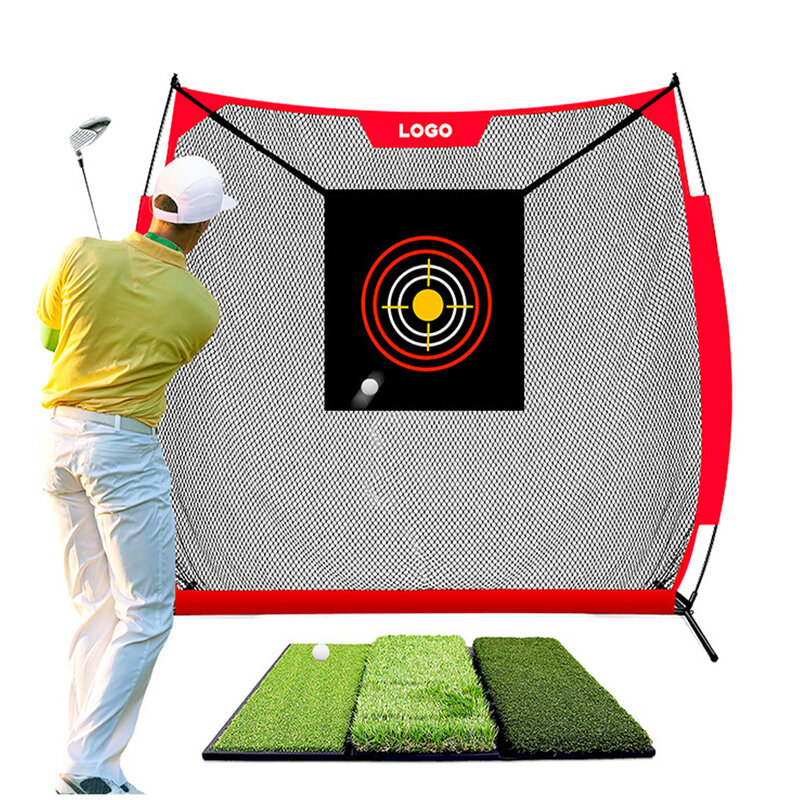Тренировочная сетчатая ударная клетка и коврик для ударов набор тяжелых стальных рамок прочная режущая рукоятка для гольфа