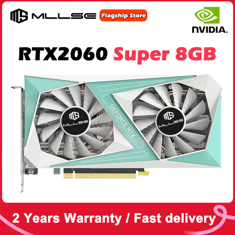 Mllse RTX 2060 سوبر 8GB بطاقة جرافيكس GDDR6 256Bit PCIE PCI-E3.0 16X 1470MHz 2176 وحدات rtx 2060 سوبر الألعاب 8G بطاقة الفيديو