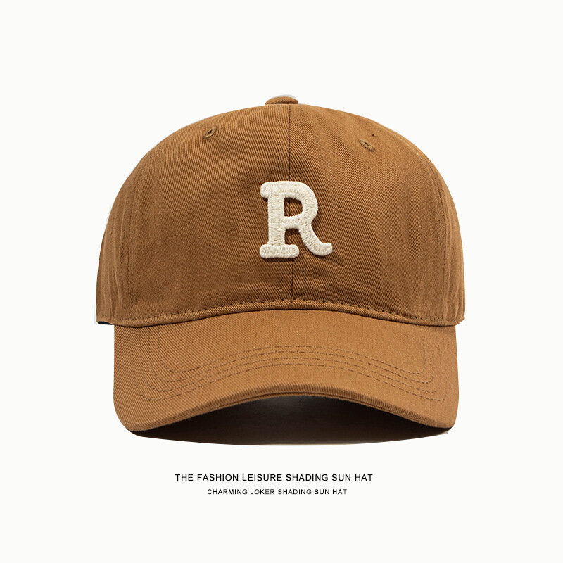 Gorra de béisbol de algodón para hombre y mujer, sombrero con parche de letra "R", Snapback informal de Hip Hop, gorras para el sol de verano, Unisex