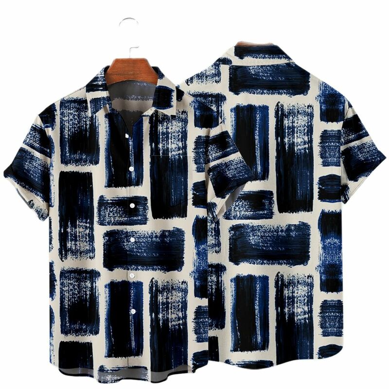2022 New Hawaii men's retro shirt tops 빈티지 여름 캐주얼 남성용 및 여성용 스트리트웨어 오버사이즈 싱글 버튼 다운 셔츠
