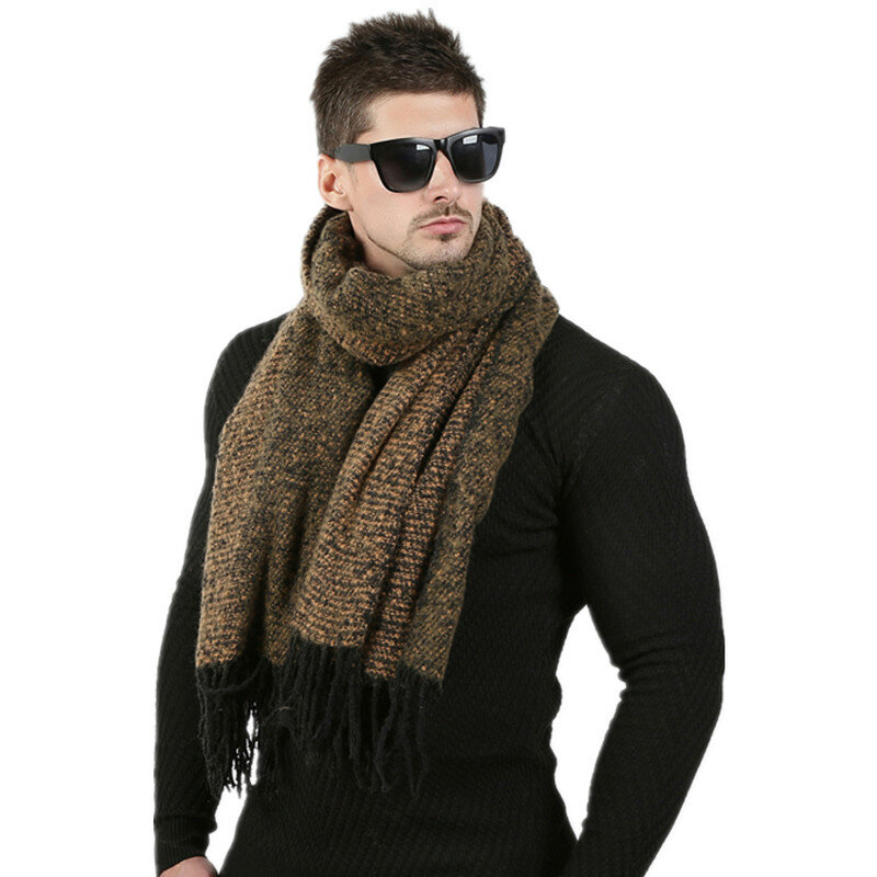 High Quality Warm Long Wool Scarf Couple Knitted Cashmere Thick Scarves Winter Newest 70cm*200cm Men Fashion Design Shawl