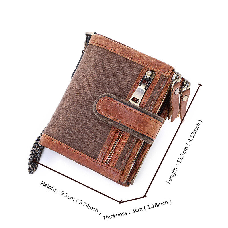 Original Genuine Leather Men's Wallet RFID Luxury Designer Wallets for Men Cardholder	High	Quality Purses Chains Gifts