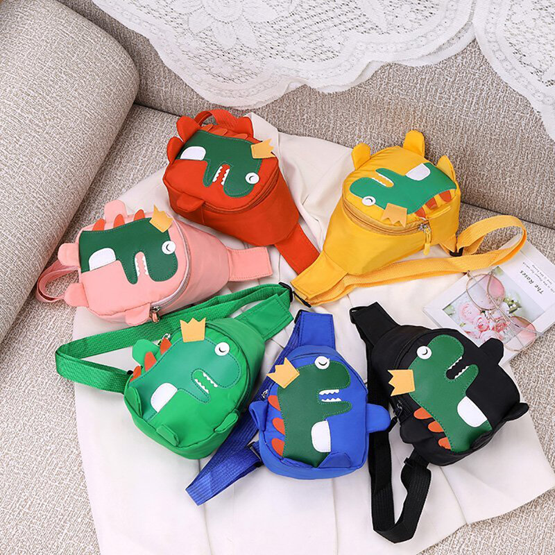 Bolsa cross dinosaur de desenho animado para crianças, bolsas de peito cross de dinossauro para bebês, mochila cute para viagem de celular, bonita