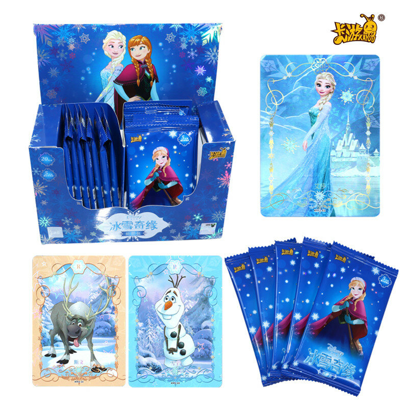 Tarjetas de colección de películas de Anime para niños, periféricos SSR, Anna, Elsa, Olaf, tarjeta Flash, regalo de Frozen, KAYOU, Original, Disney