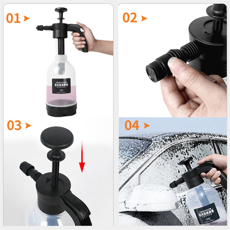 Espuma pulverizador lavagem de carro mão-realizada espuma rega pode pulverizador de pressão de ar plástico desinfecção garrafa de água ferramentas de limpeza de carro