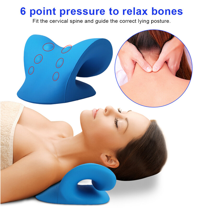 Pescoço ombro maca calmante corrector relaxer cervical quiropraxia tração dispositivo ortopédico shiatsu travesseiro massageador presente