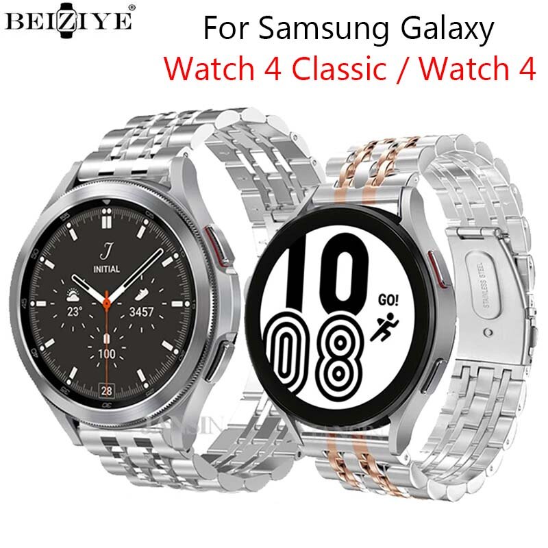 Pulseira de aço inoxidável para relógio samsung galaxy 4, clássica, 42mm, 46mm, para samsung galaxy watch 4, 40mm, 44mm