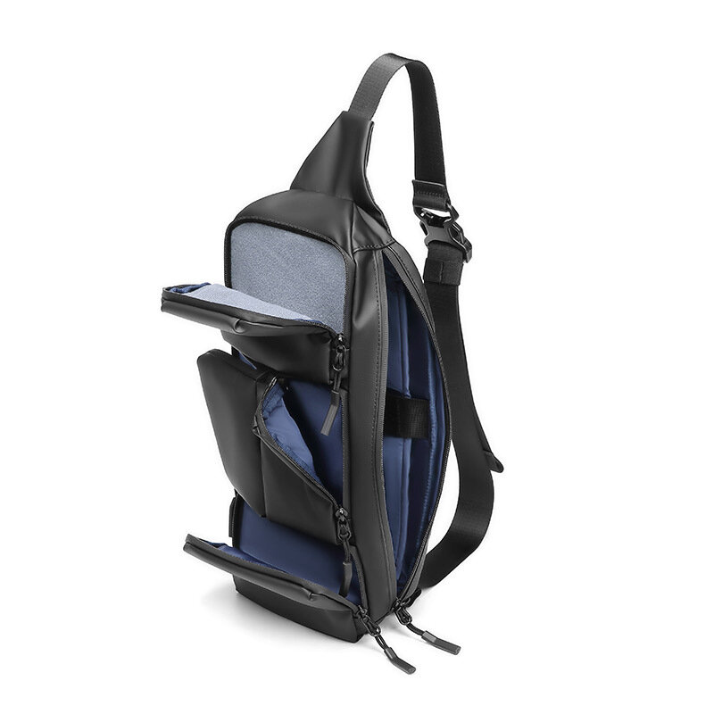 TANGCOOL-Bolso de pecho de diseño a la moda para hombre, bolsa cruzada multifuncional de viaje al aire libre, impermeable con USB 9,7, iPad